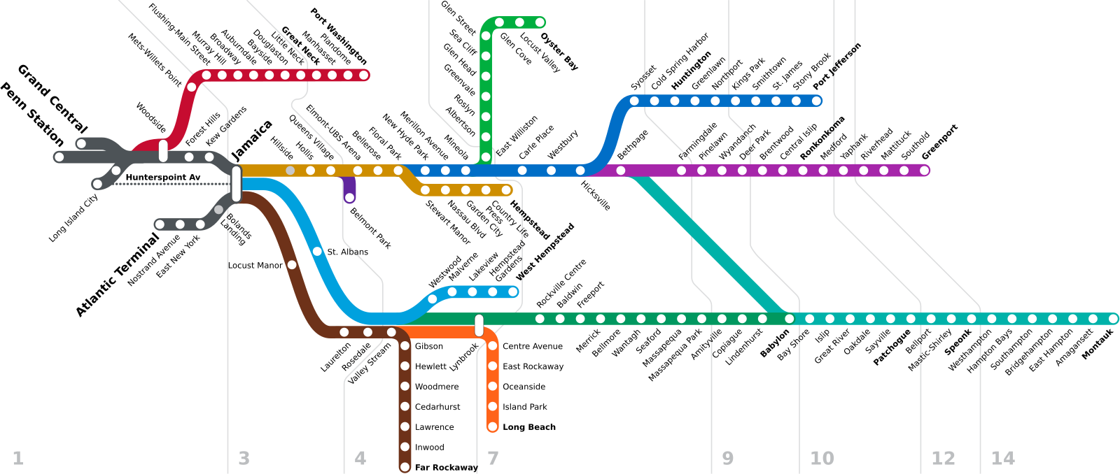 LIRR Map MTA Long Island Rail Road Map With Zones Stops